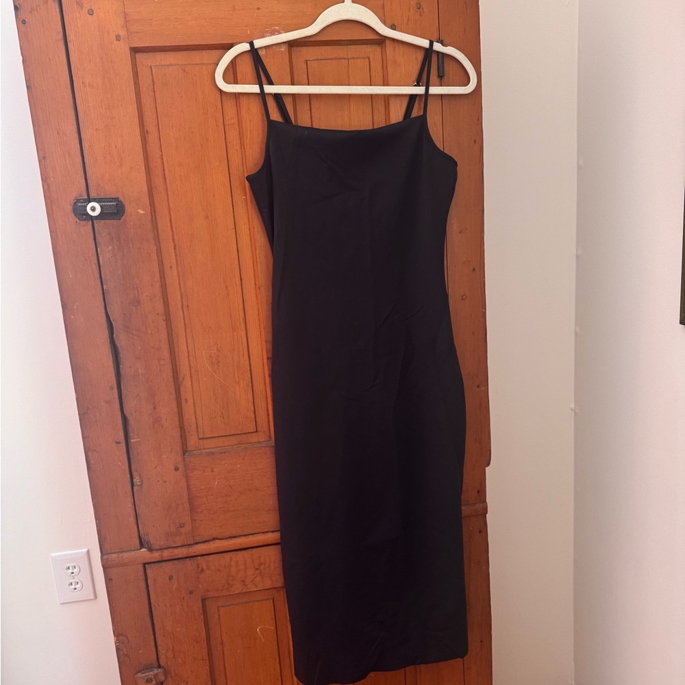 Good American Spaghetti Scuba Strap Dress BRAND NEW black size 3